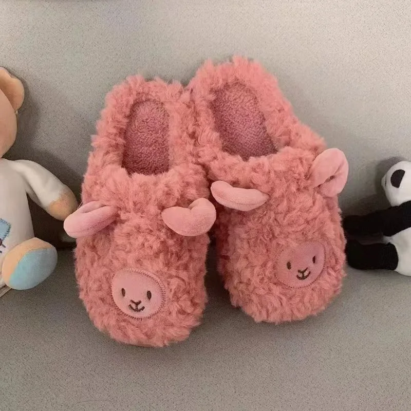 Симпатичные хлопковые тапочки с мультяшным рисунком, осень и зима ...