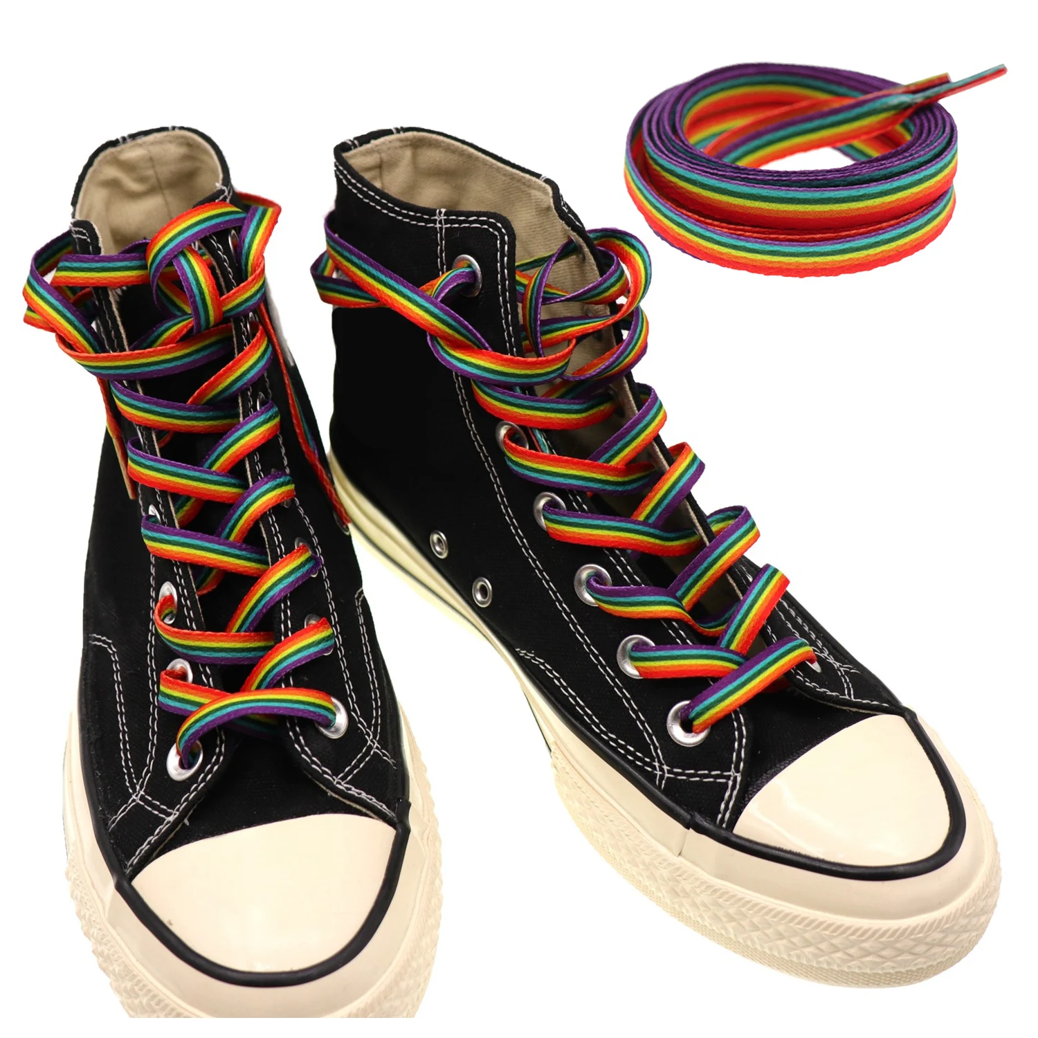 

New Rainbow Shoelaces Long Rainbow Shoelaces For Sneakers Colored Shoe Laces For Sneakers Colorful Rainbow Print Shoe Laces