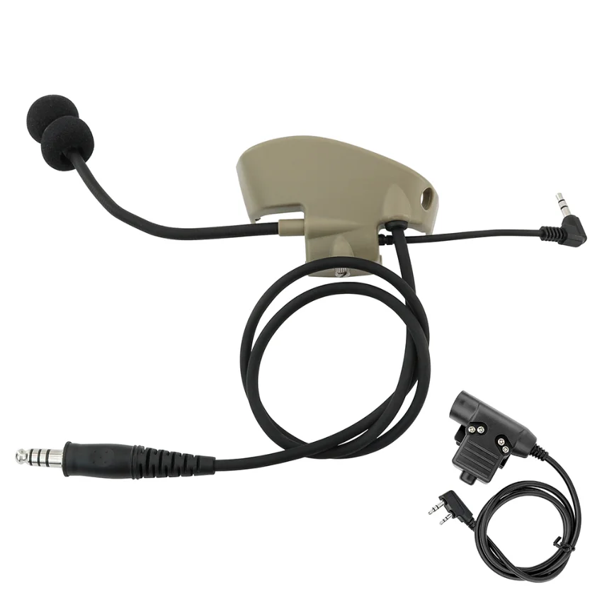 Tactical Headset and Electronic Shooting Earmuffs Adapter Mic Kit for noise Headset Hearing Protection Shooting Tactical Headset
