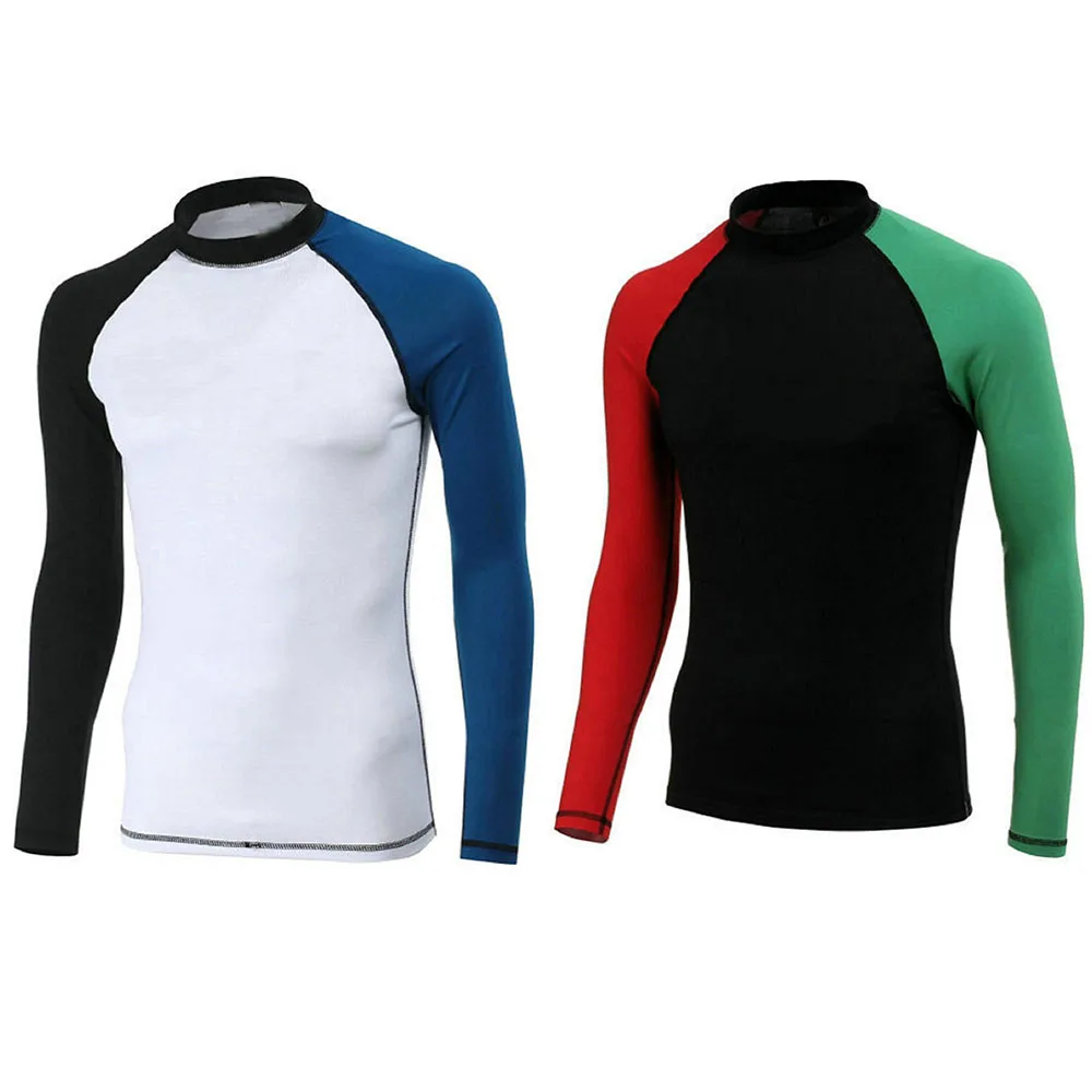 

New men's sunscreen quick-drying beach shirt long-sleeved swimming snorkeling top water sports split diving surfing suit top