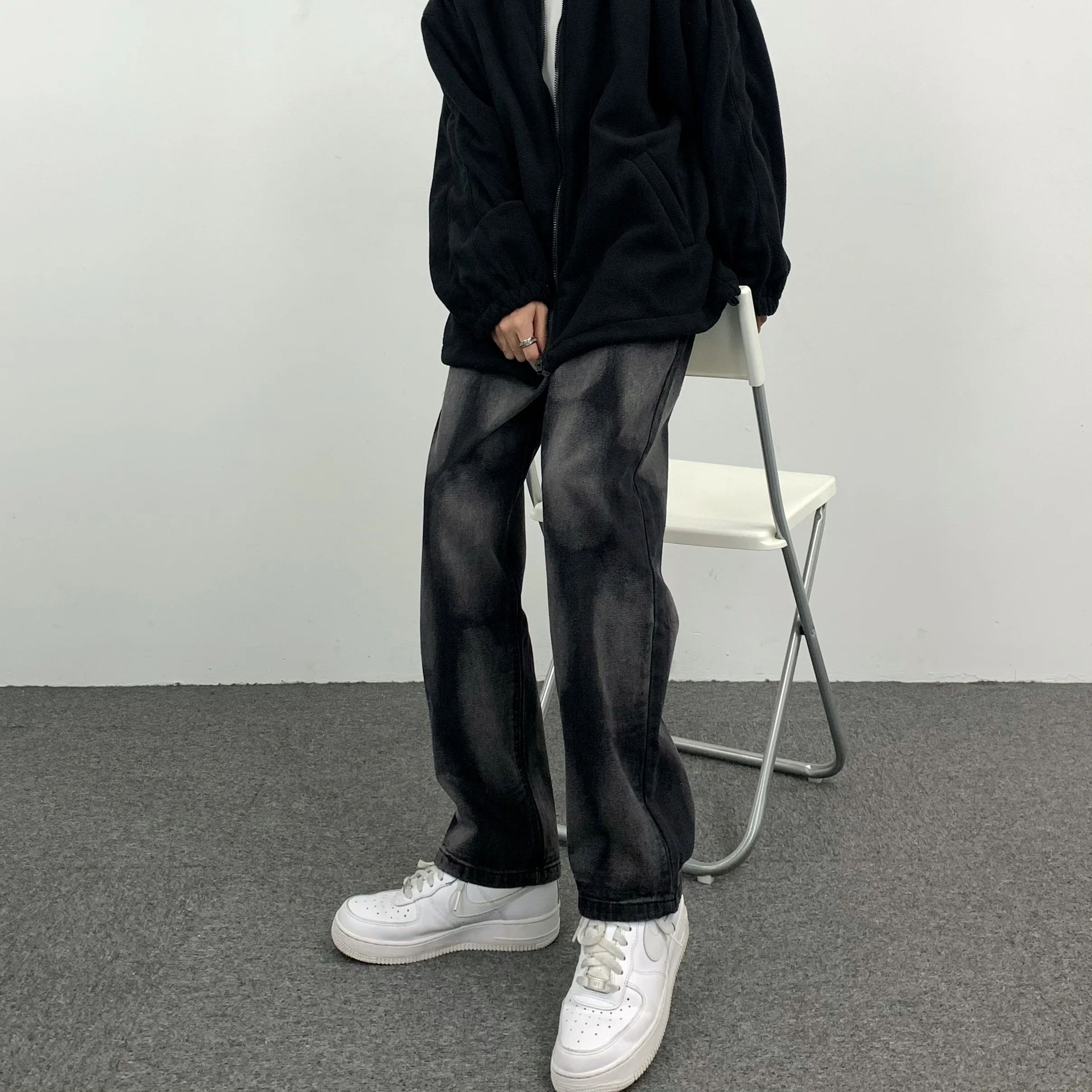 Men's Jeans Hip Hop High Street Tie Dye Gradient Straight Fit Jeans Unisex Denim Trousers Y2k Pants Wide Leg Pants Women's Pants