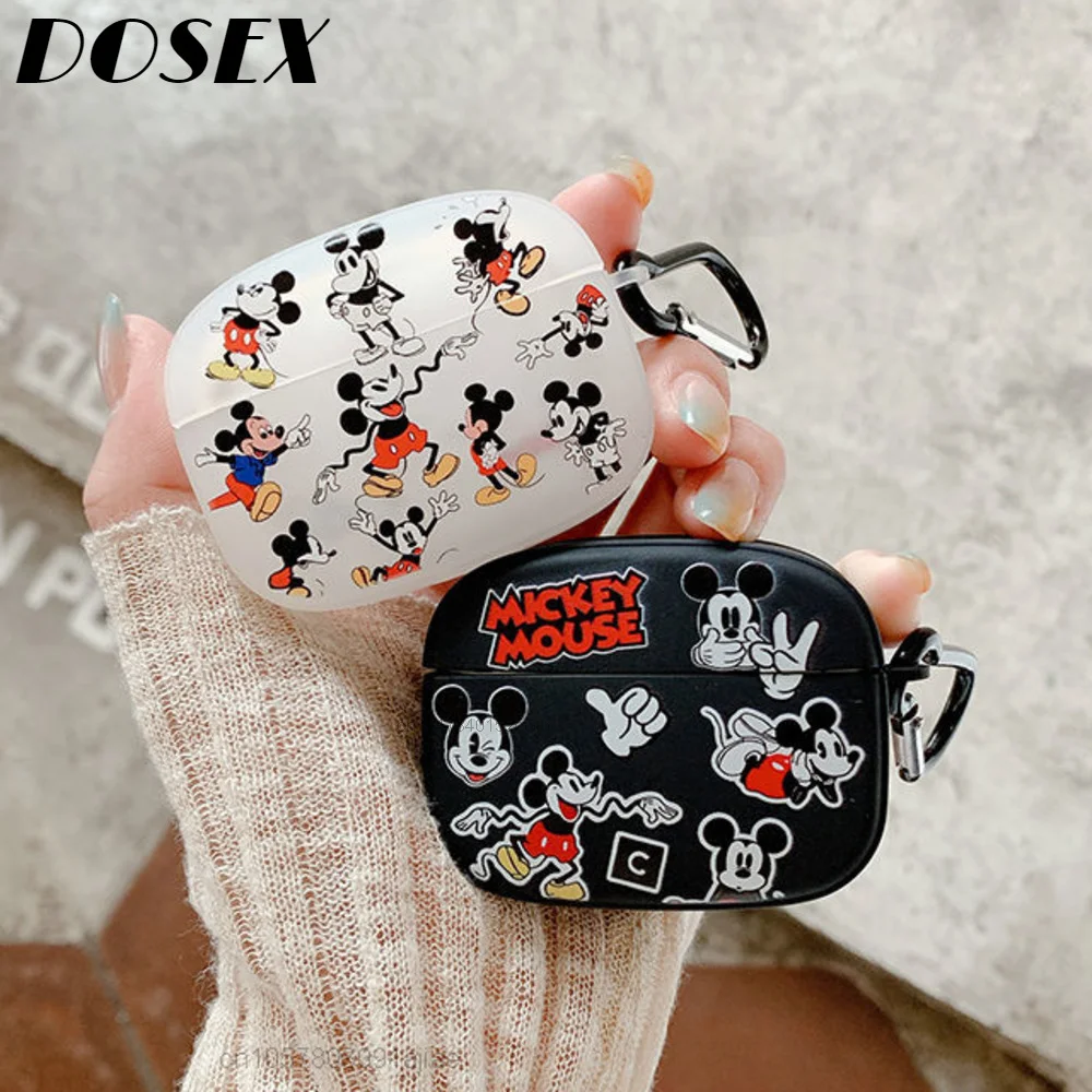 

New Trendy Disney Mickey Minnie Airpods 1 2 Generation Pro Protective Cover Bluetooth Earphones Cover Silicone Frosted Soft Case