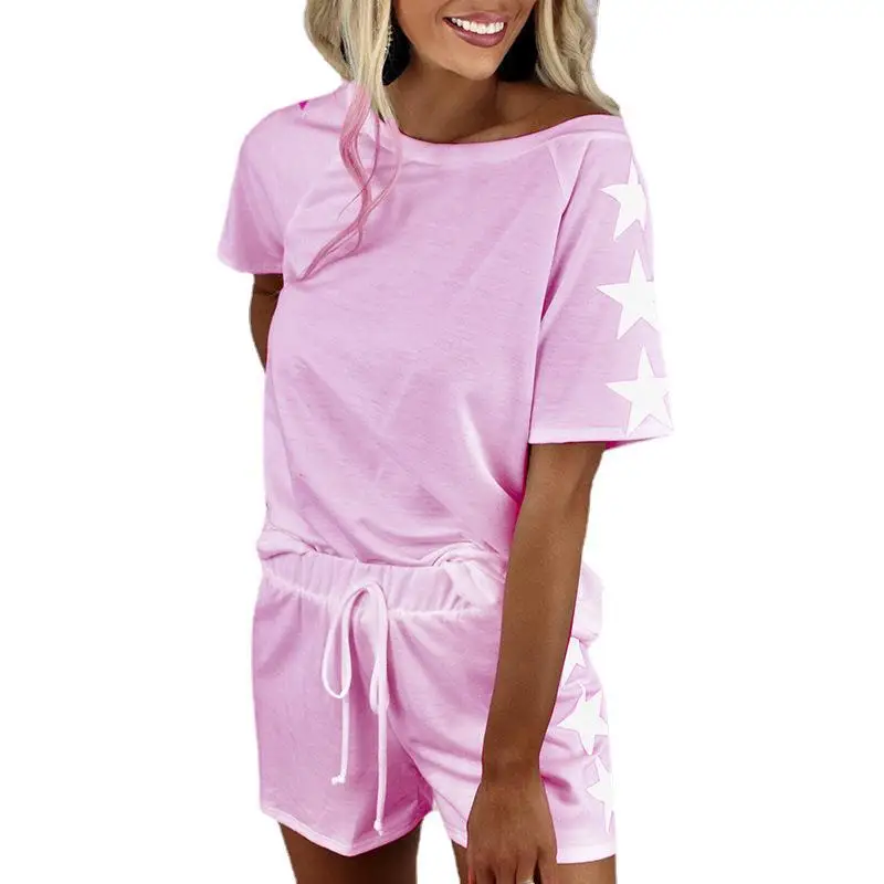 Pajamas for Women Summer Loose Printed Short-sleeved Casual Comfortable Home Wear Pijamas Women Sleepwear Pajama Set