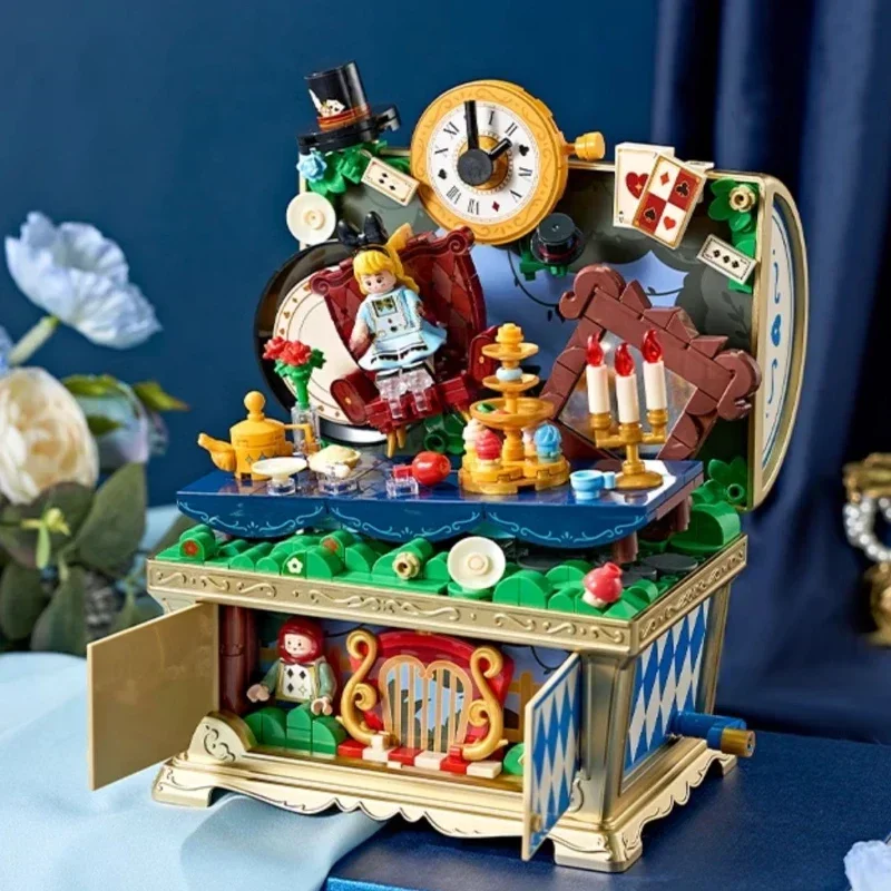 Сказка Диснея музыкальный сундук с сокровищами строительные блоки Алиса