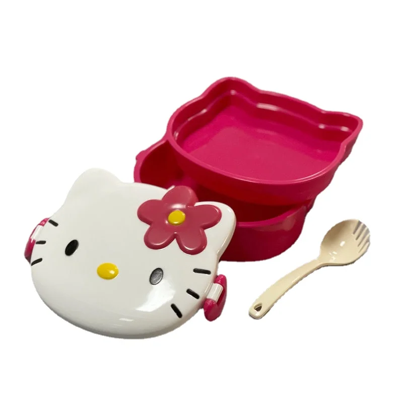 

Hello Kitty Корейская коробка для обедов пластиковый Ланч-бокс в виде кошки, семейный Ланч-бокс для собак Yugui, коробка для фруктов для студентов, г...