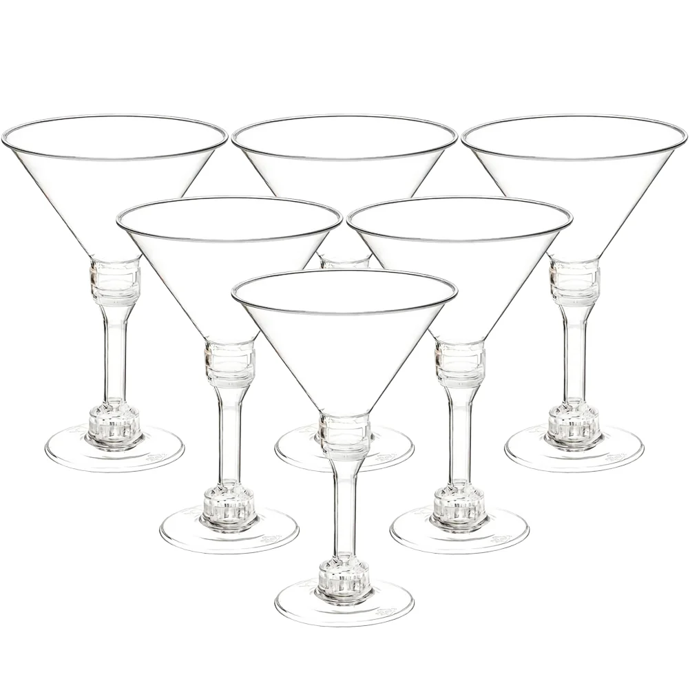 

20 Pcs Margarita Party Glasses Glass Goblet Clear Goblets Martini Tumbler Tall Feet Plastic Cocktail Glasses Champagne Coupe