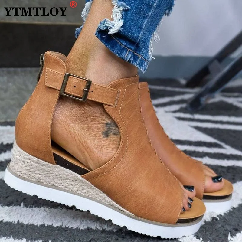 

Wedges Woman Sandals Platform Ankle Strap Open Toe Sandals 2022 Summer Female Flipflop Fashion Breathable Sandalias Mujer Shoes