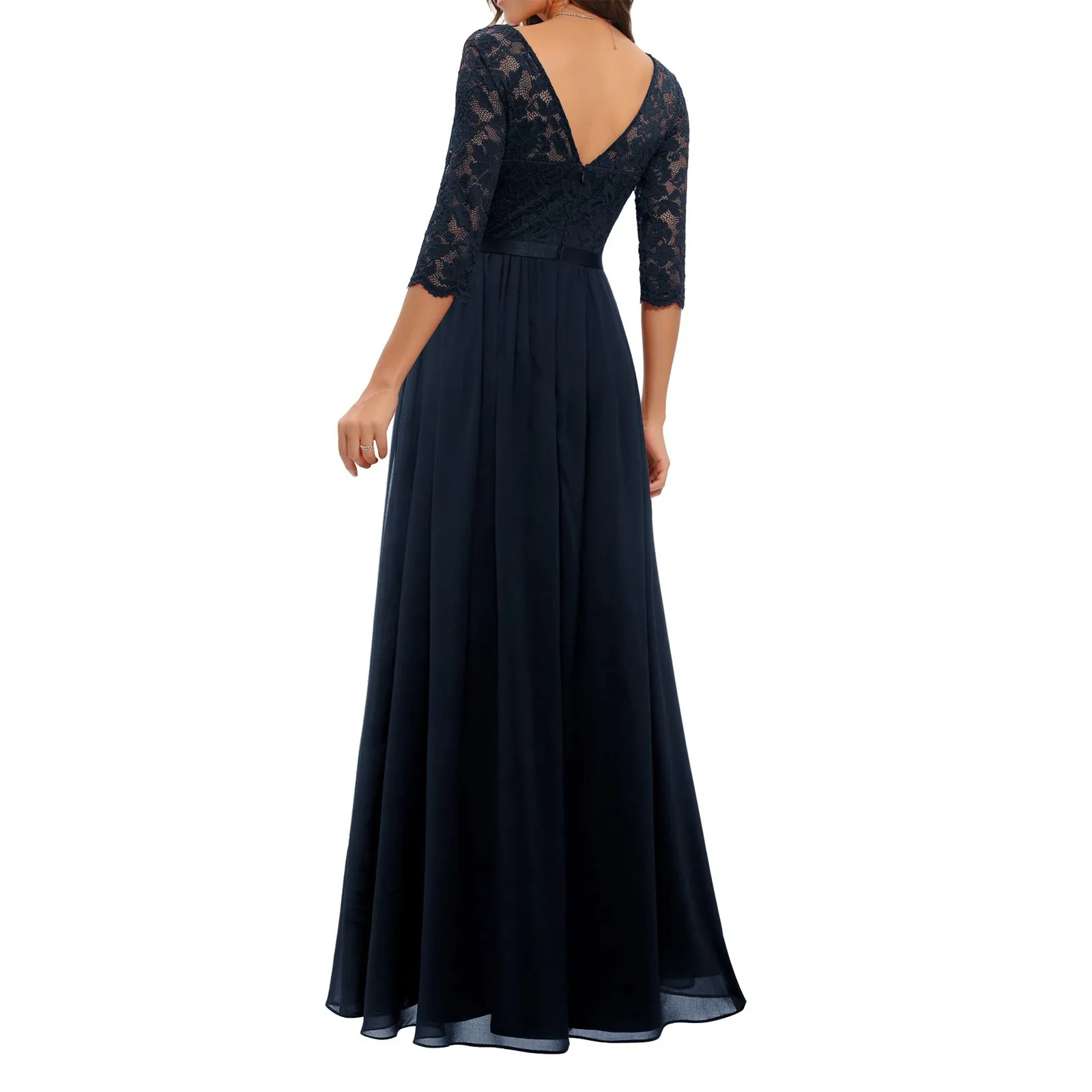Элегантные кружевные вечерние платья женское темпераментное длинное платье