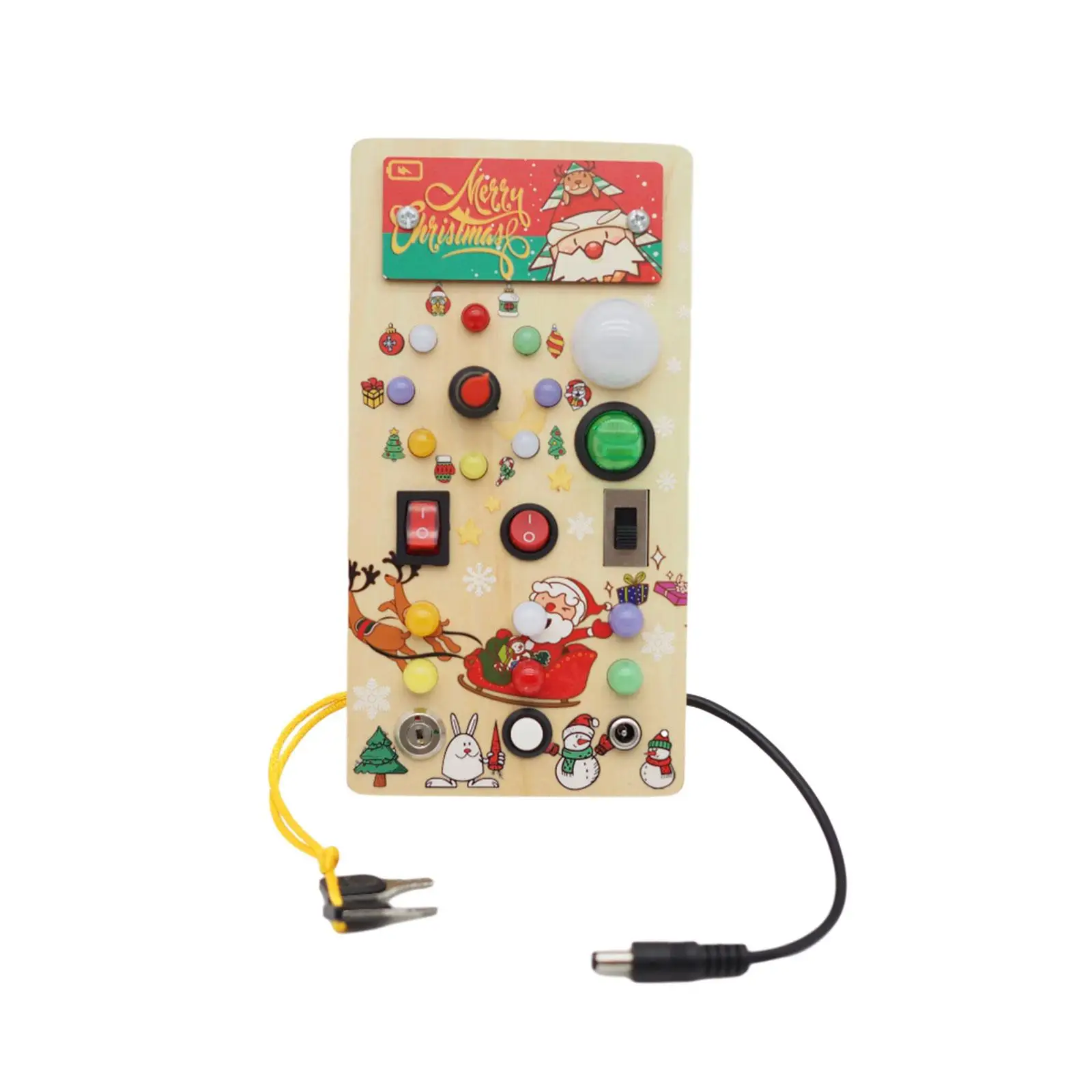 

Christmas LED Busy Board with 8 LED Buttons Early Educational Toy for Gifts