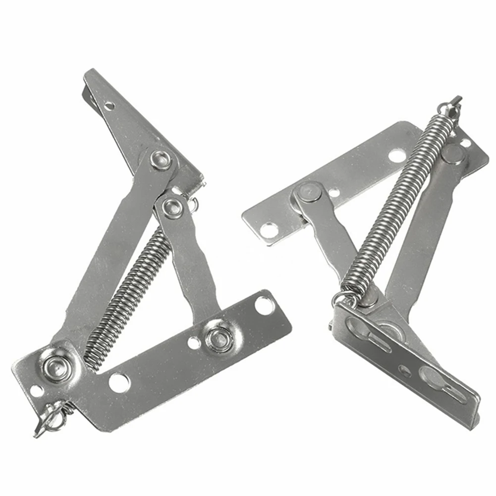 

2pcs/set 13*2.3cm Left Right Sprung Hinge Stainless Steel 80 Degree Scissor Hinge For Cabinet Up-and-over Door Sofa Folding