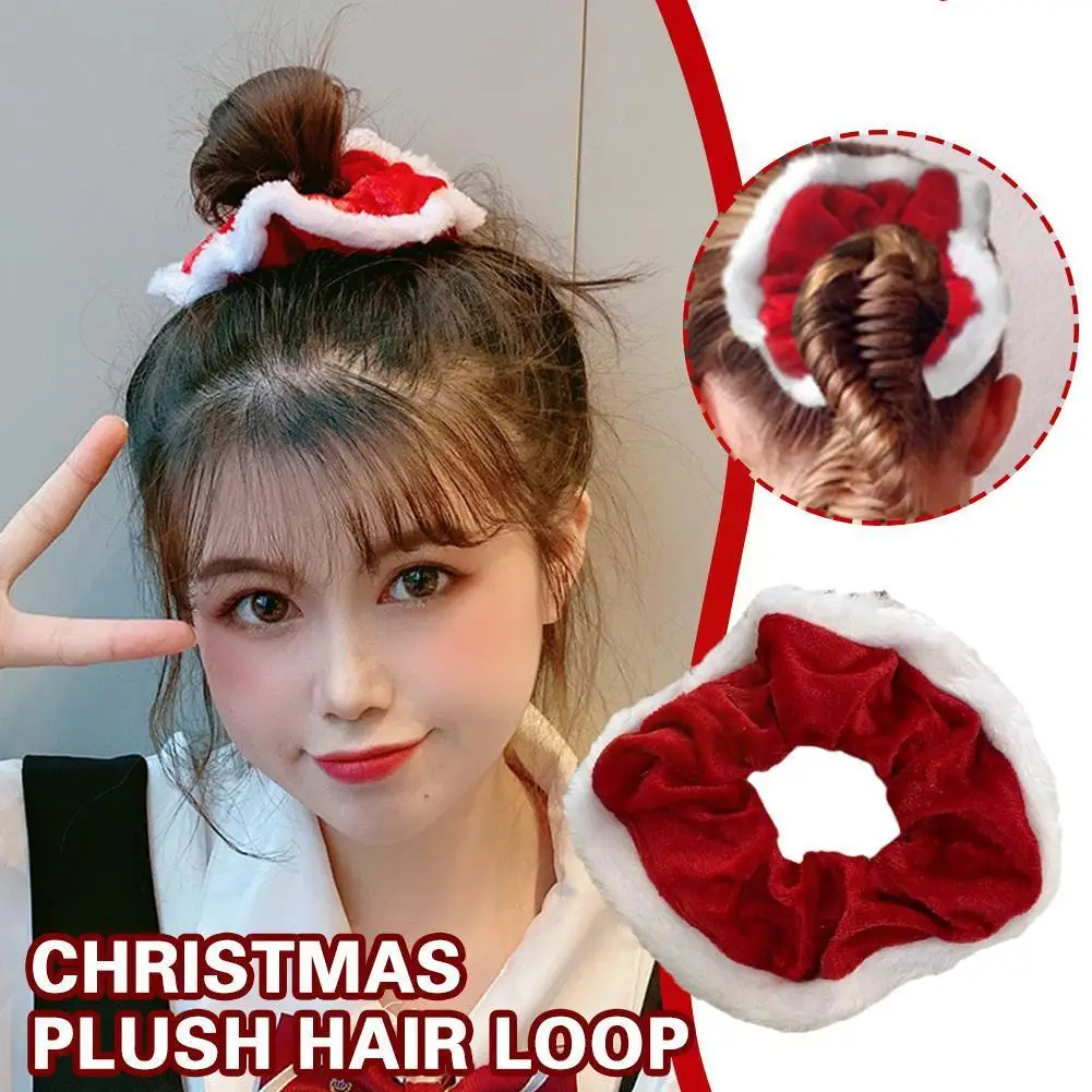 

Christmas Scrunchies Hair Bands For Women Christmas Snowflake Soft Velvet Elastic Hair Bands Hair Tie Party Hair Accessorie K6s0