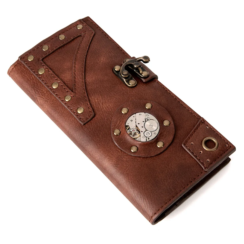 New Women's Bag Industry Retro Medium Long Purse Change Wallet Women Carteira card holder Steam punk Wallets Luxury Money Bag