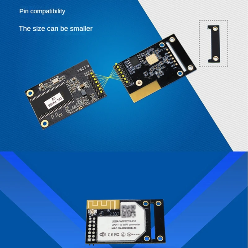 USR-WIFI232-B2 Модули UART к Wi-Fi/Ethernet Встроенный TTL последовательный модуль Wi-Fi Поддержка