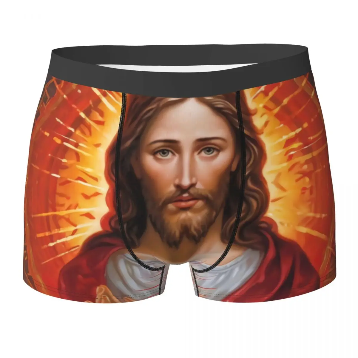 

Нижнее белье с сердцем Иисуса, сексуальное мягкое нижнее белье с изображением Христоса Спасителя, шорты с принтом, мужские шорты-боксеры