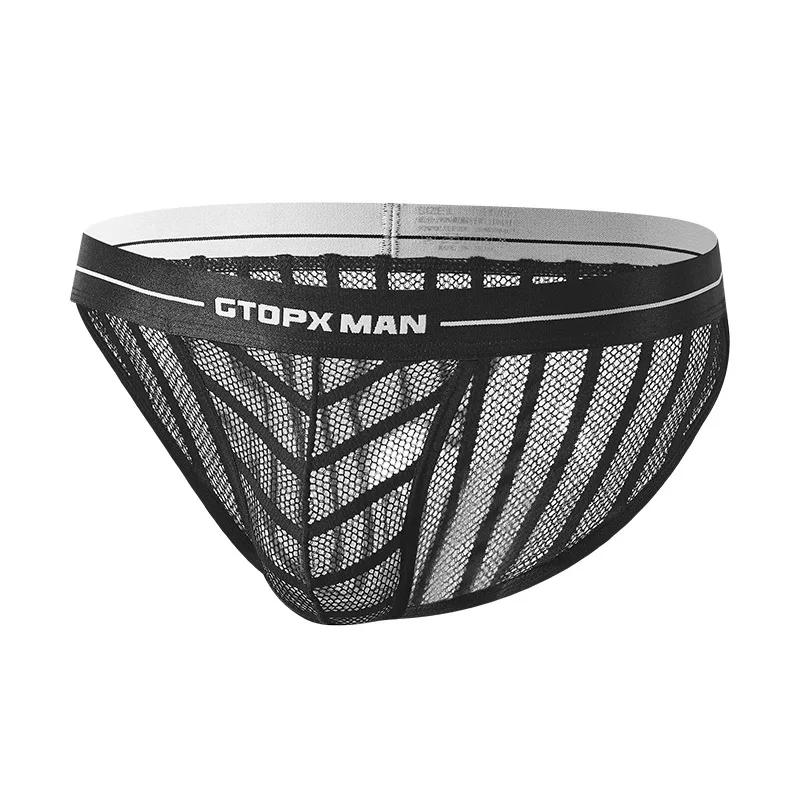 Фото GTOPX MAN полосатое мужское нижнее белье из ледяного шелка, тонкие трусы для трансграничных волос в европейском и американском стиле T509 №3