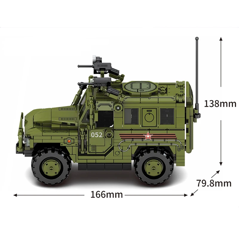 Военная штурмовая модель Vhicle SPM - 2 Tiger бронированный автомобиль WW2 Модели Hummer