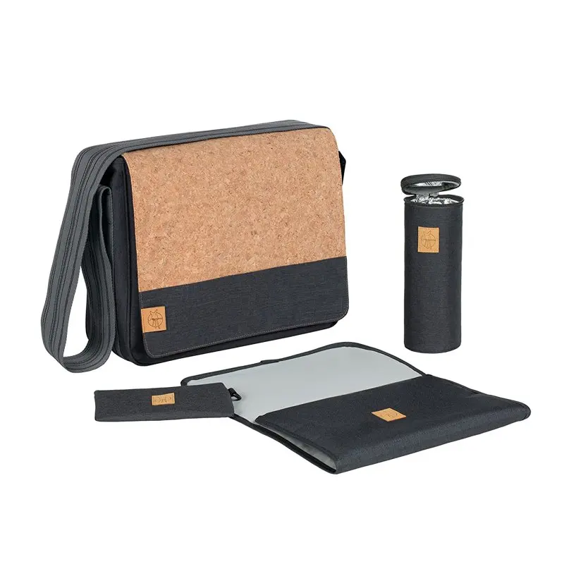 Stylish Dark Grey Cork Casual Messenger Bag - Waterproof, Durable Material Perfect for Women & Men.