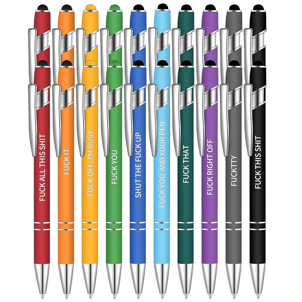 

20Pcs Office Funny Ballpoint Motivational Rude Quotes Pen Vibrant Negative Passive Black Ink