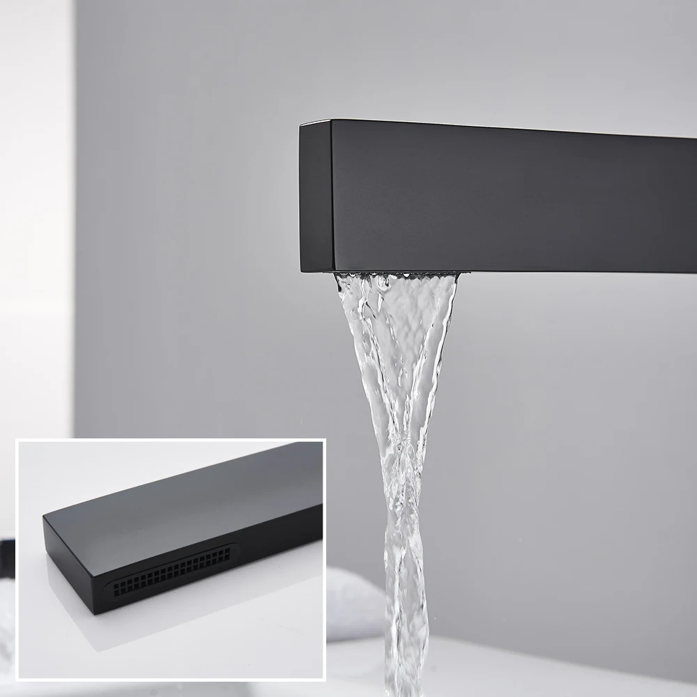 

White/Black Basin Faucets Bath Basin Sink Mixer Taps Bathroom Brass Taps Square Vessel Faucet Basin Cold Hot Water Mixer Tap