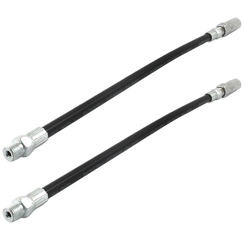 

2Pcs 13.4 Inch Flexible Extension Grease Gun Hose 4500PSI 1/8 Inch BSP Thread