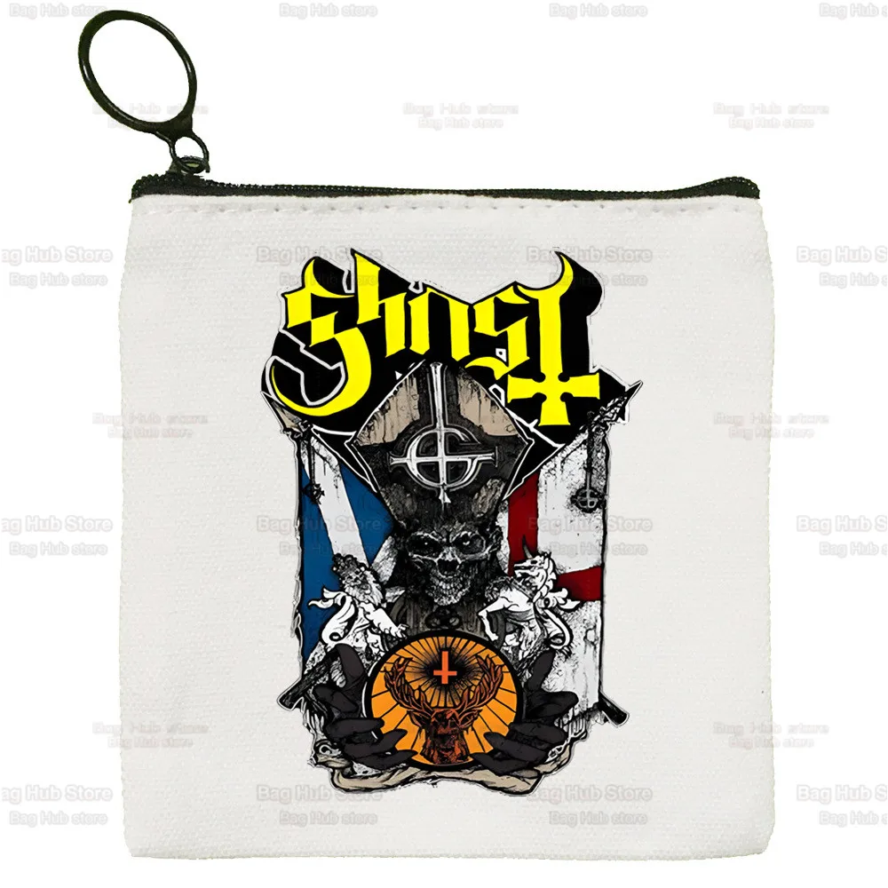 Ghost Band Hard Rock Band Bag Pure White Bag Handmade Ghost B.C. Heavy Metal Cloth Bag Coin Purse Whiteboard  Bag Handbag
