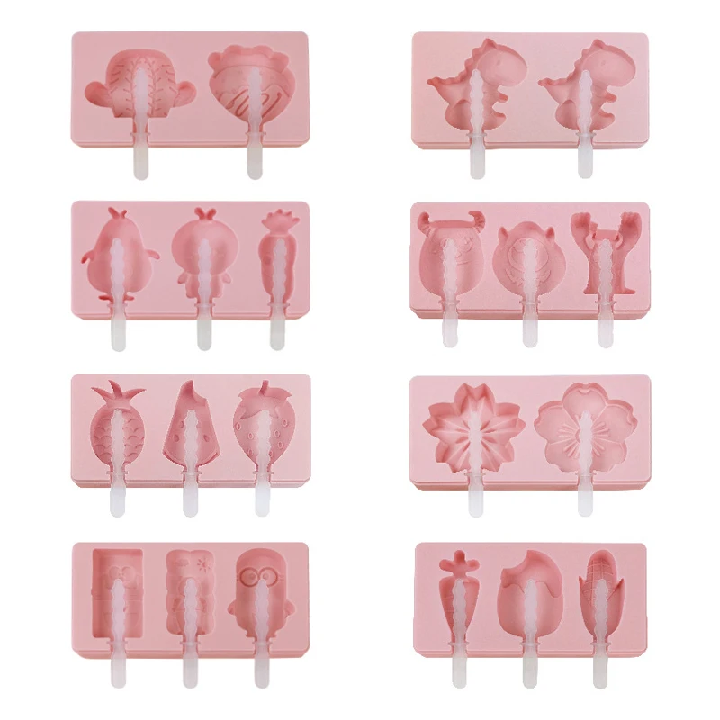

Ice Cream Moulds Silicone Food Grade Cube Popsicle Mold With Lid Sticks Dessert DIY Magnum Cake Maker Handmade DIY Kitchen Tools