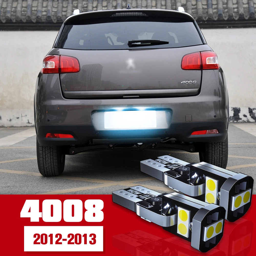 

2pcs License Plate Light Accessories LED Bulb Lamp For Peugeot 4008 2012 2013