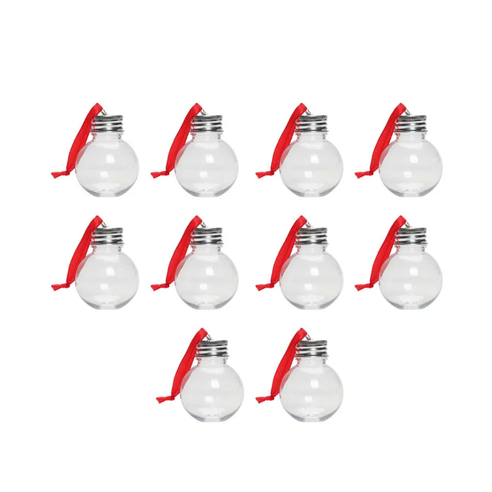 

10pcs Christmas Fillable Booze Tree Ornaments Bulbs Plastic Pendant Ball Bell Christmas Balls Ornaments Christmas Toys