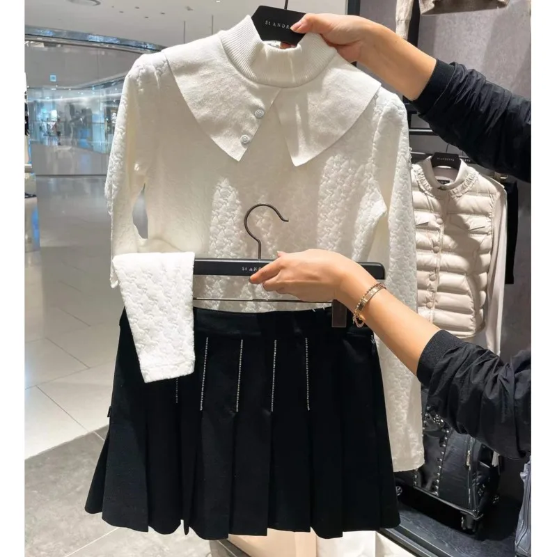 new golf skirt for women ladies golf wear bling crystal pleated elegance skirt with short pants inside all match golf skirt