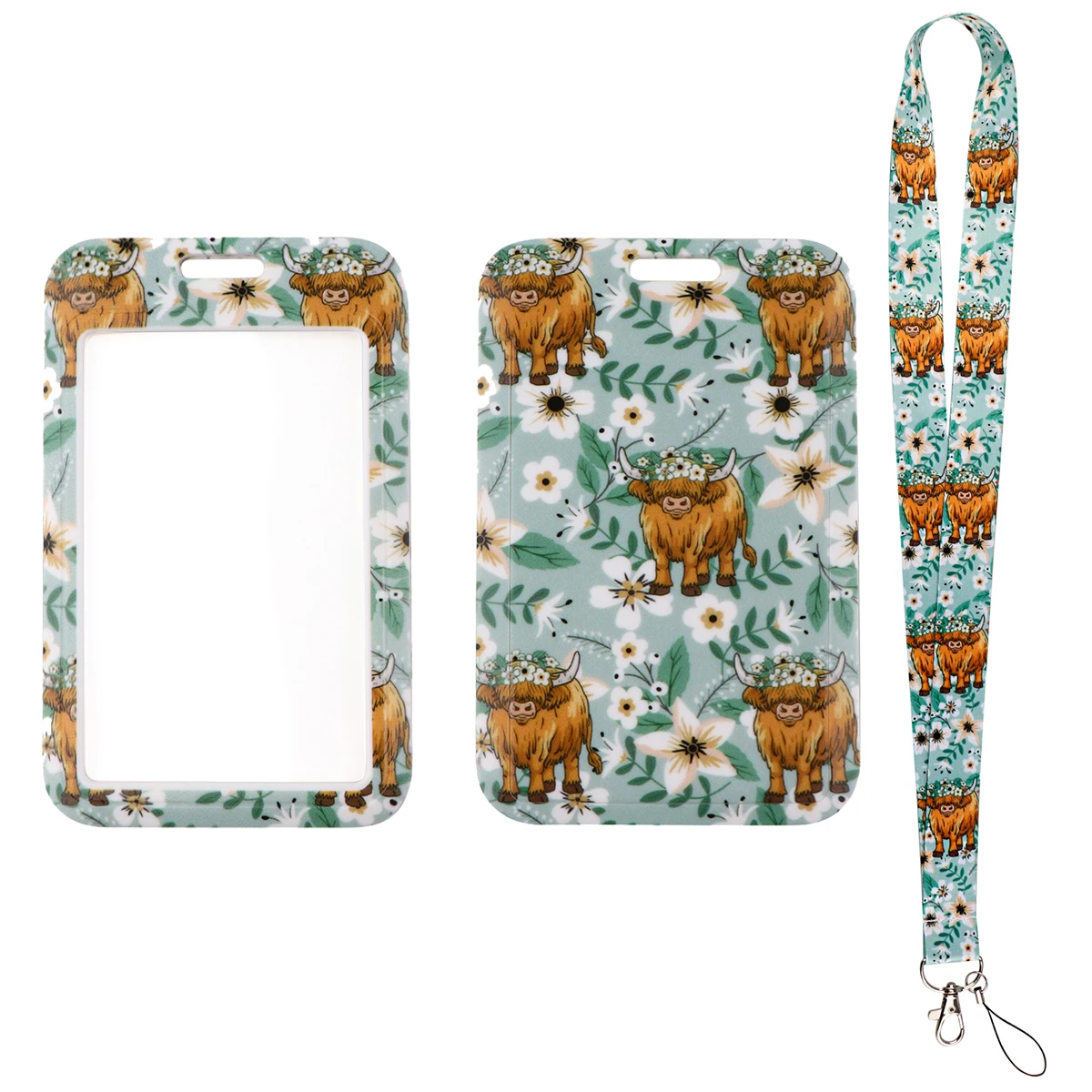 

Highland Cow Cartoon Animals Cattle Lanyard for Key ID Card Gym Cell Phone Straps USB Badge Holder DIY Hang Rope Keychains