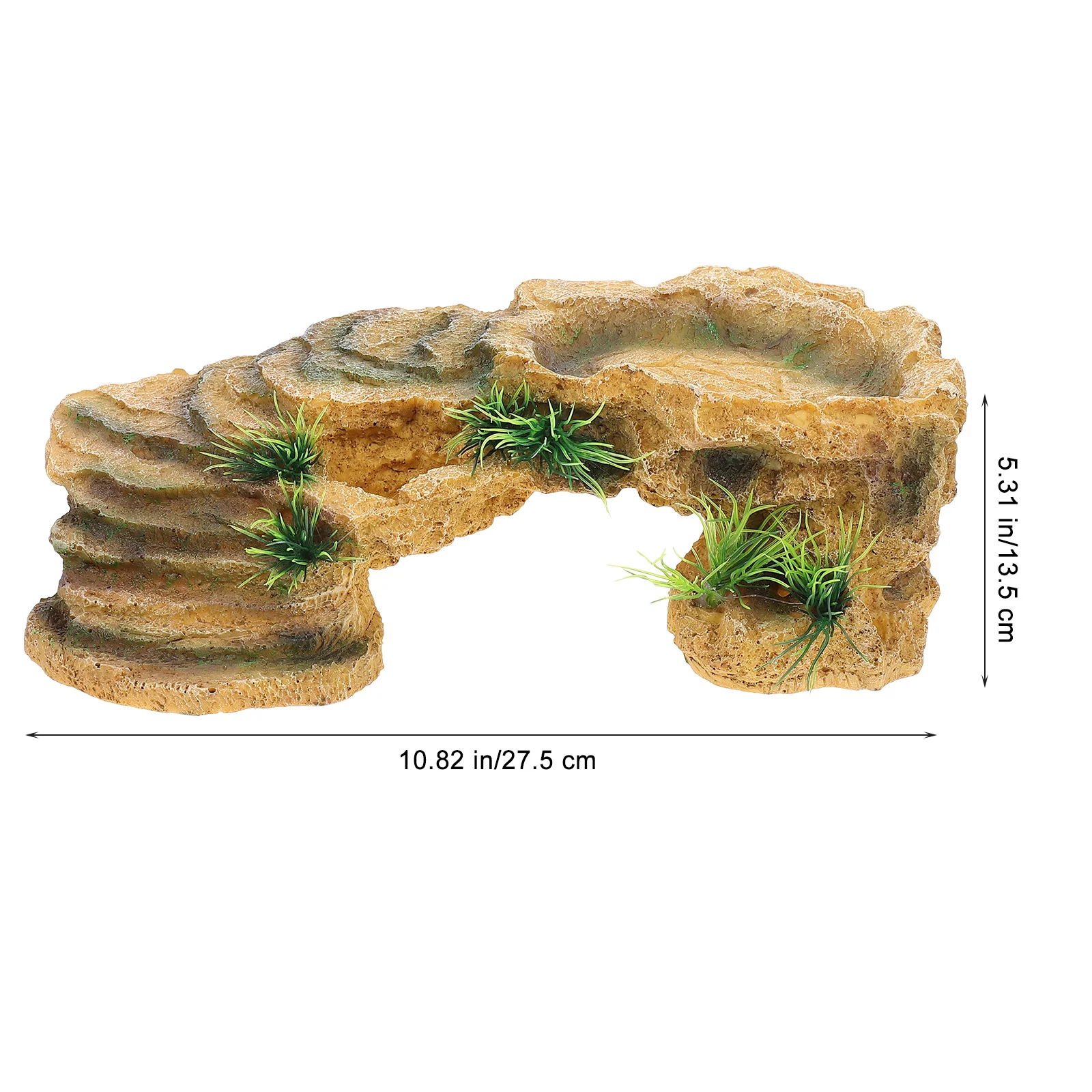 Ящерица черепаха терраса скрывающее укрытие аквариум украшение в виде рыбы хаки