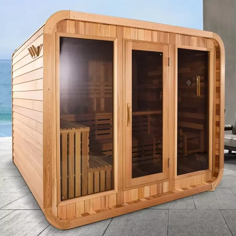 Фото 【Хит продаж】Уличная сауна Smartmak Red Cedar Cube с печью Harvia №4