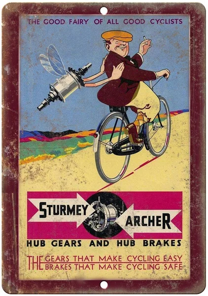 Sturmey Archer втулка шестеренки и втулка тормоза жестяной знак Искусство стены украшение, винтажный алюминиевый Ретро металлический знак