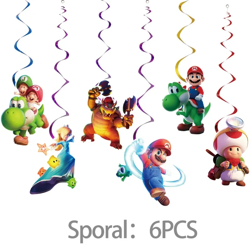 Фото Новая серия Mario Galaxy: Декорации для дня рождения, аниме-скатерть, баннер, воздушные шары, фон для фотосессий, праздничные реквизиты для детских фото №4