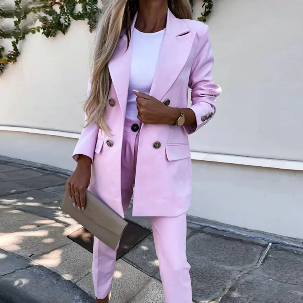 

2 шт./комплект, женские блейзеры с отложным воротником