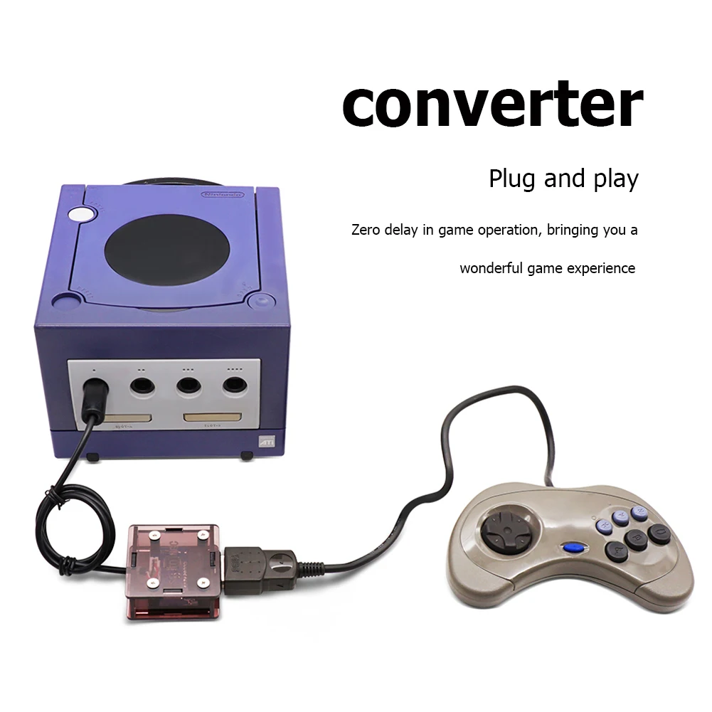 

50cm Controller Converter Replacement Portable Video Game Controller Adapter for SS SEGA To for NGC Wii Game Console Accessories