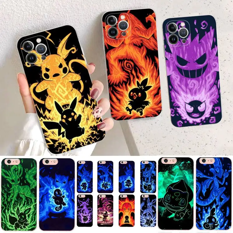 

Bandai Pokemon Pikachu Cool Phone Case For iPhone 14 11 12 13 Mini Pro XS Max Cover 6 7 8 Plus X XR SE 2020 Funda Shell