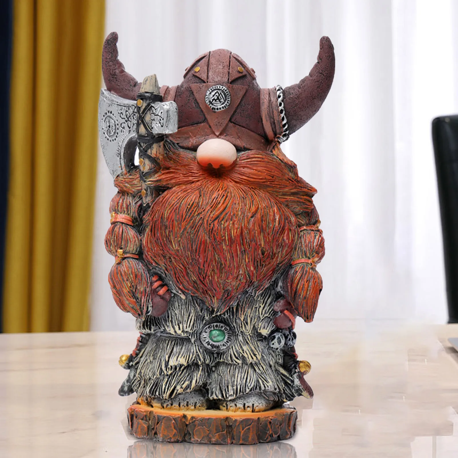 

Nordic Victor Norse Dwarf Gnome Statue Viking Warrior Gnome Doll Outdoor Garden Decor Viking Axe Warriors Sculpture Ornaments