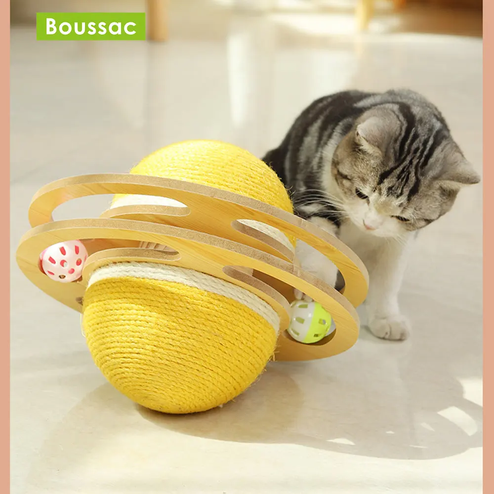 

Pet Cat New Scratching Board Sisal Scratching Column Grinding Claw Wear-resistant Self-entertainment Chip-free Spherical Cat Toy