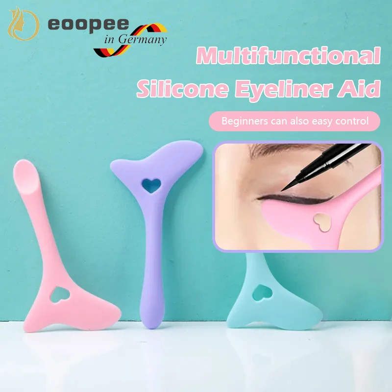 

Resusable Silicone Eyeliner Multi-Functional Eye Makeup Auxiliary Eyeliner Tools Drawing Lipstick Aid Face Cream Mask Applicator