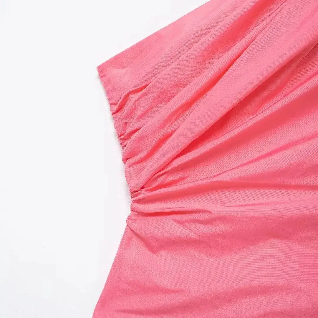 Женский однотонный топ на одно плечо без рукавов с рюшами