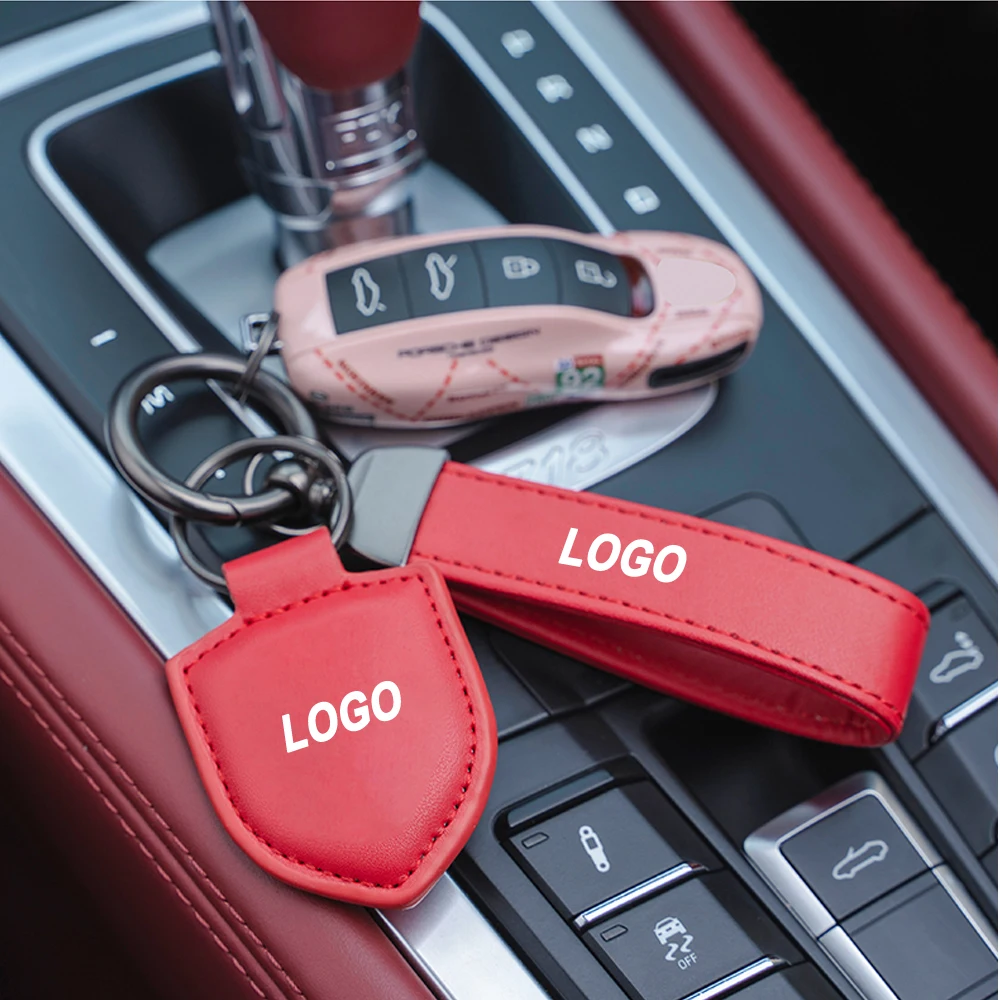 

Кожаный Автомобильный Брелок для Porsche 911 718 996 997 991 992 Macan Carrera Panamera Cayenne щит значок эмблемы автомобильные аксессуары