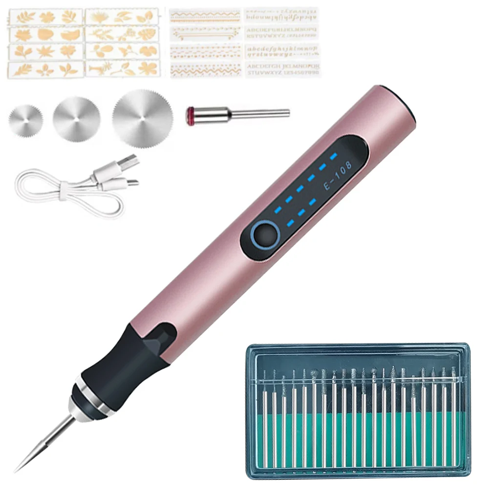 Cutting Stone Professional DIY Electric Engraving Pen USB Rechargeable LED Indicator Cordless Jewelry Glass Multifunctional