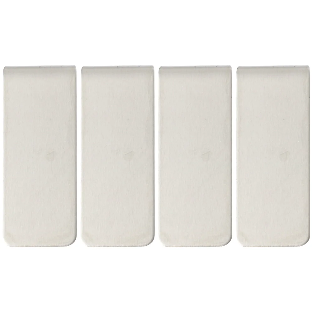 

4 Pcs Little Clip Office Stainless Money Sliver Purse Fixing Clamp Silver Purses Wallet Vintage