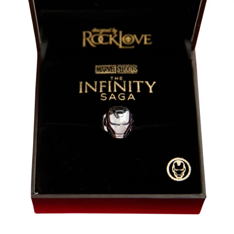 

Marvel Anime Iron Man Fashion Peripherals Creative Kawaii Helmet Shaped Ring Men and Women Cute Personality Finger Ring Day Gift