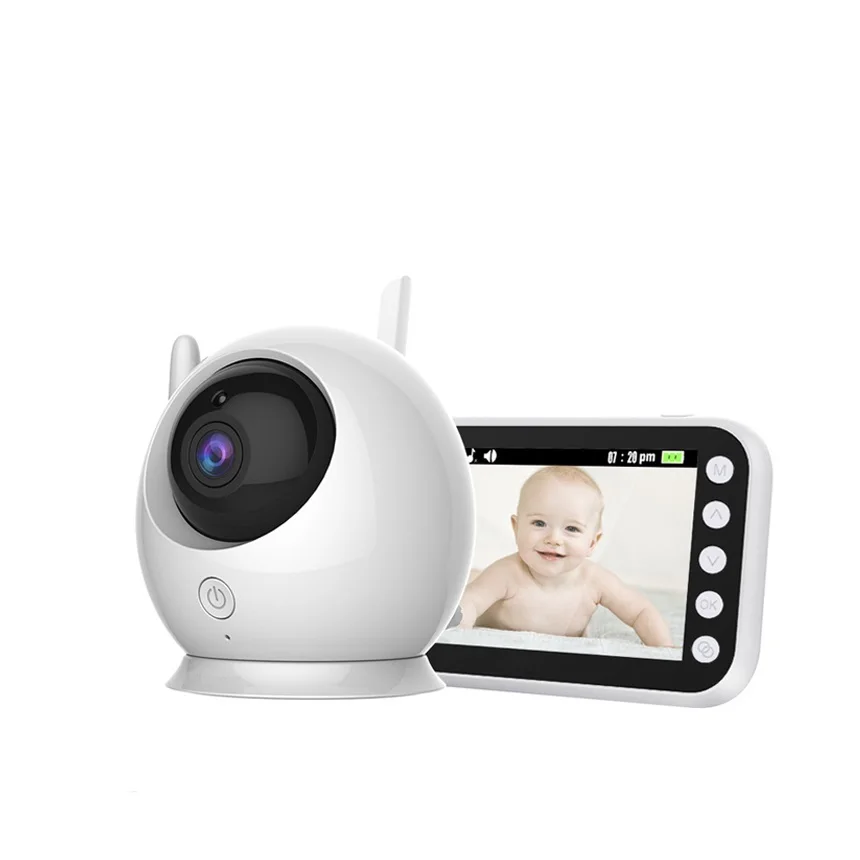 

Back Night Vision 360 PTZ Wifi Camera Battery Security Nanny Camera 4.3 Inch Video Baby Monitor Feeding Reminder