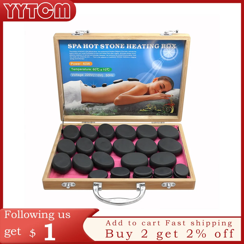 Tontin 31 штука/набор, набор инструментов для массажа горячим камнем, базальтовый массажер, 220 В/110 В, бамбуковый нагреватель, Ce rohs Рондо-массажер