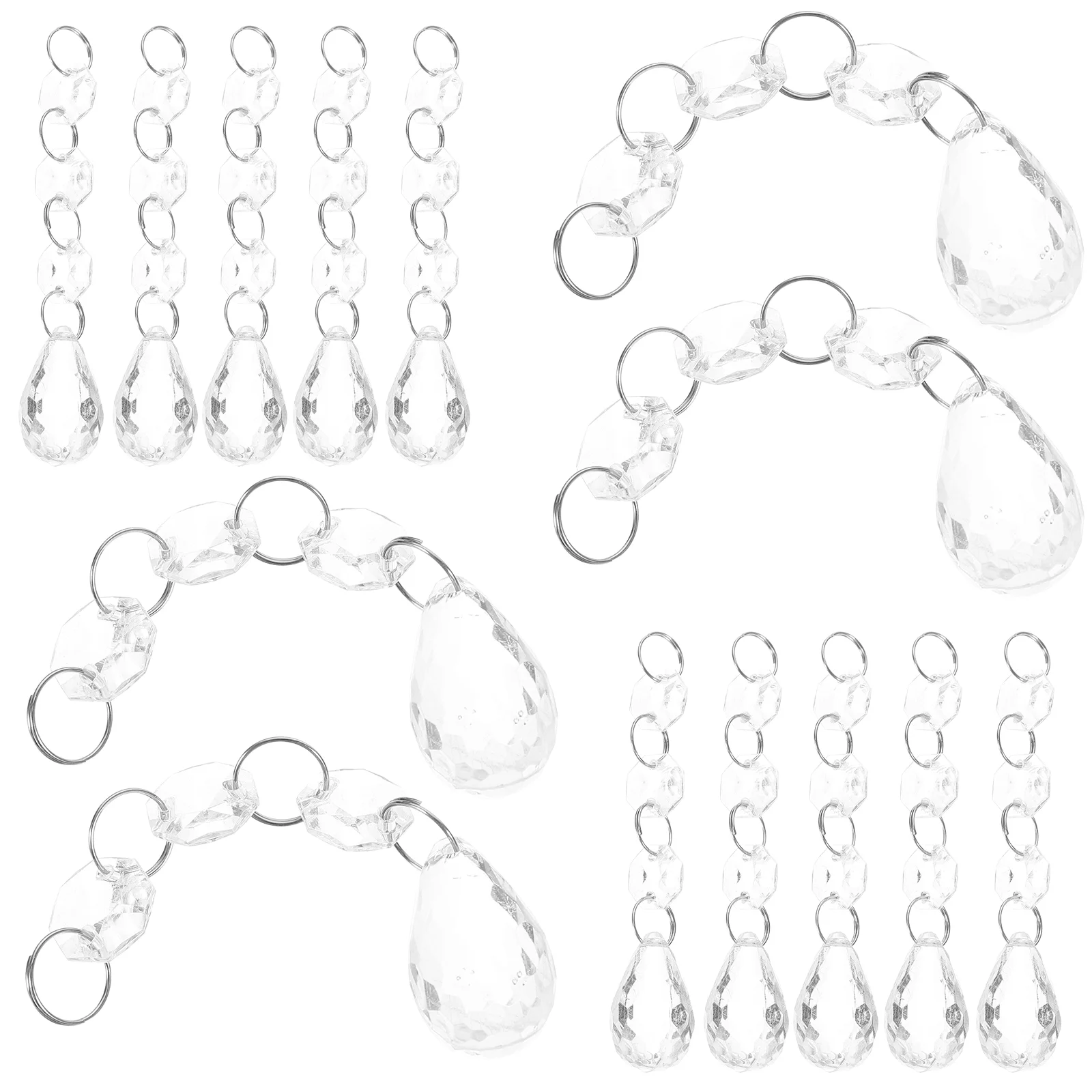 

30 Pcs Octagonal Bead Pendant Lamp Hanging Ornaments Light Nativity Crystal Decor Garland Decoration Decorative Wreath Wedding