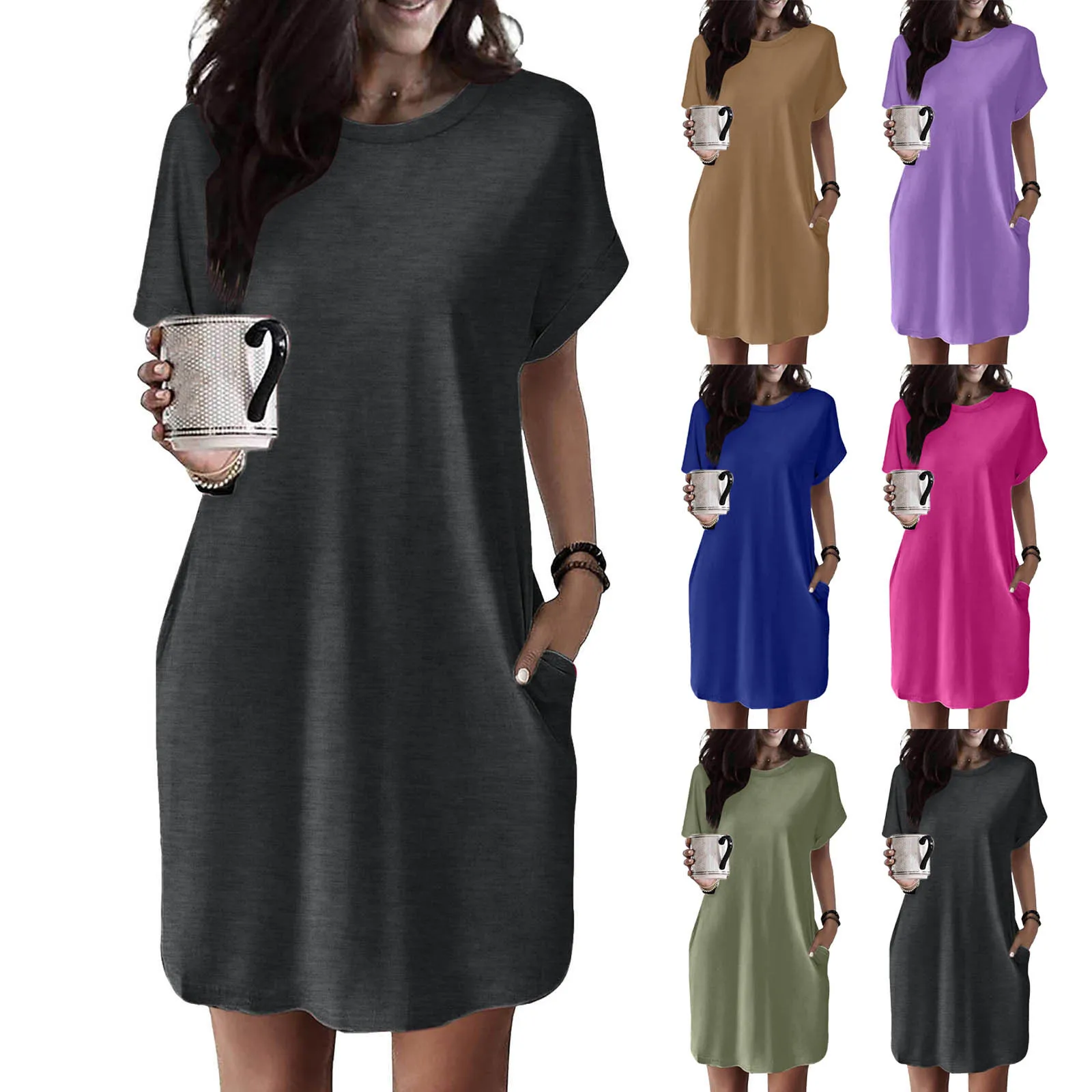 Новый женский летний повседневный однотонный свободный пуловер с длинными