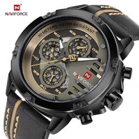naviforce mens watches top brand luxury waterproof 24 hour date quartz watch man leather sport wrist watch men waterproof clock